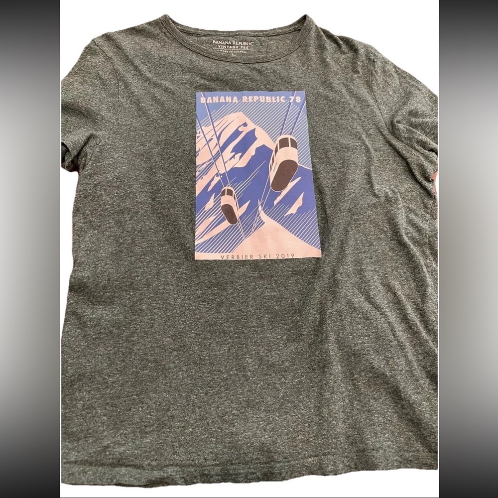 Banana Republic 78 vintage (style) T-shirt-unisex-Large-Verbier ski‎ 2019 NWOT